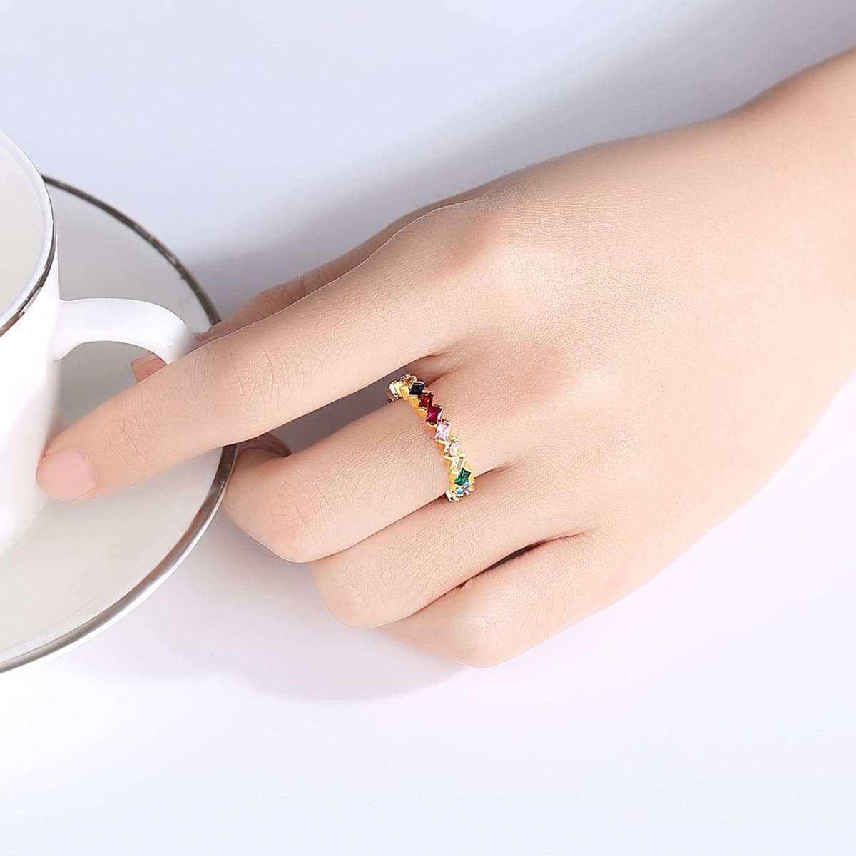 Multicolor Crystal & Goldtone Band
