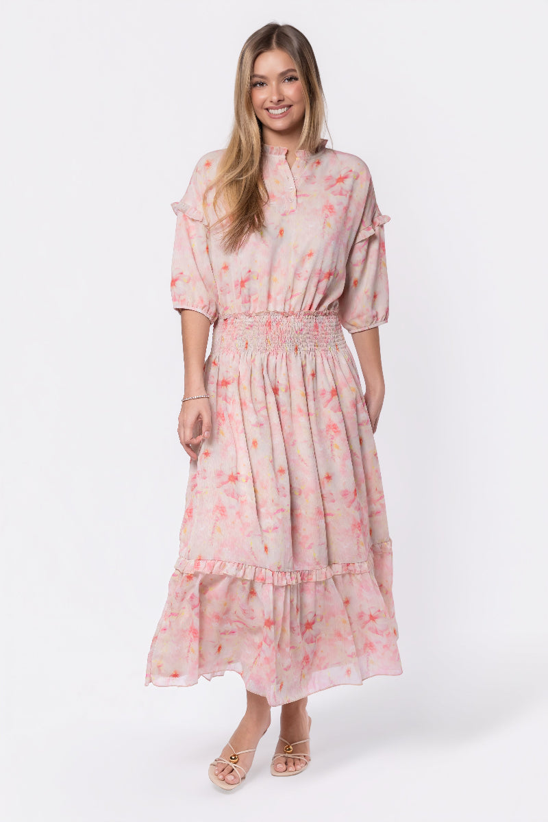 Victoria Dress (Pink Yellow)