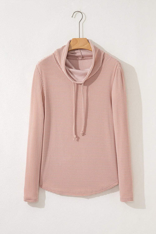 Threaded Pear Mariam Drawstring Cowl Knit Top