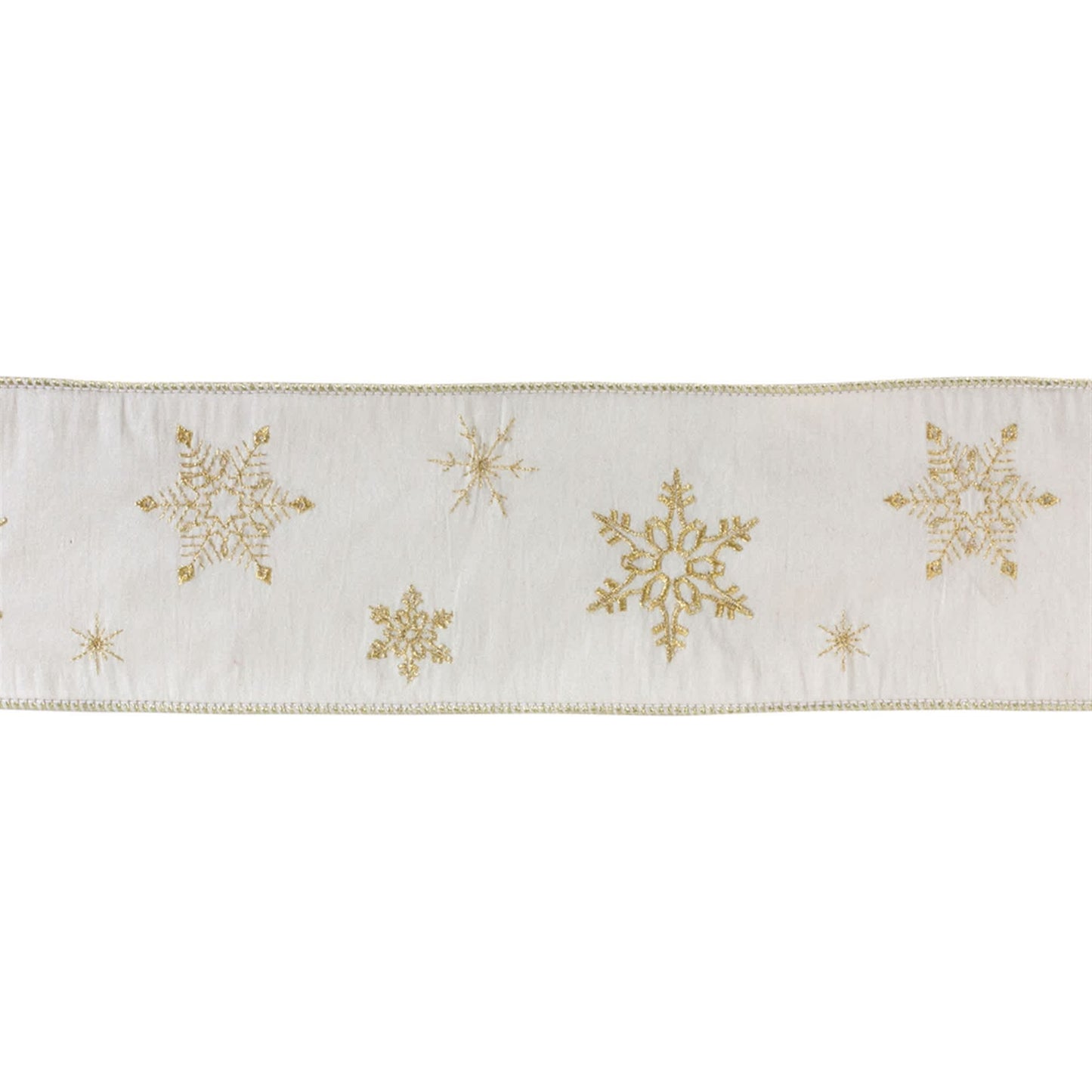 Melrose International Elegant Snowflake Ribbon (Set of 2)