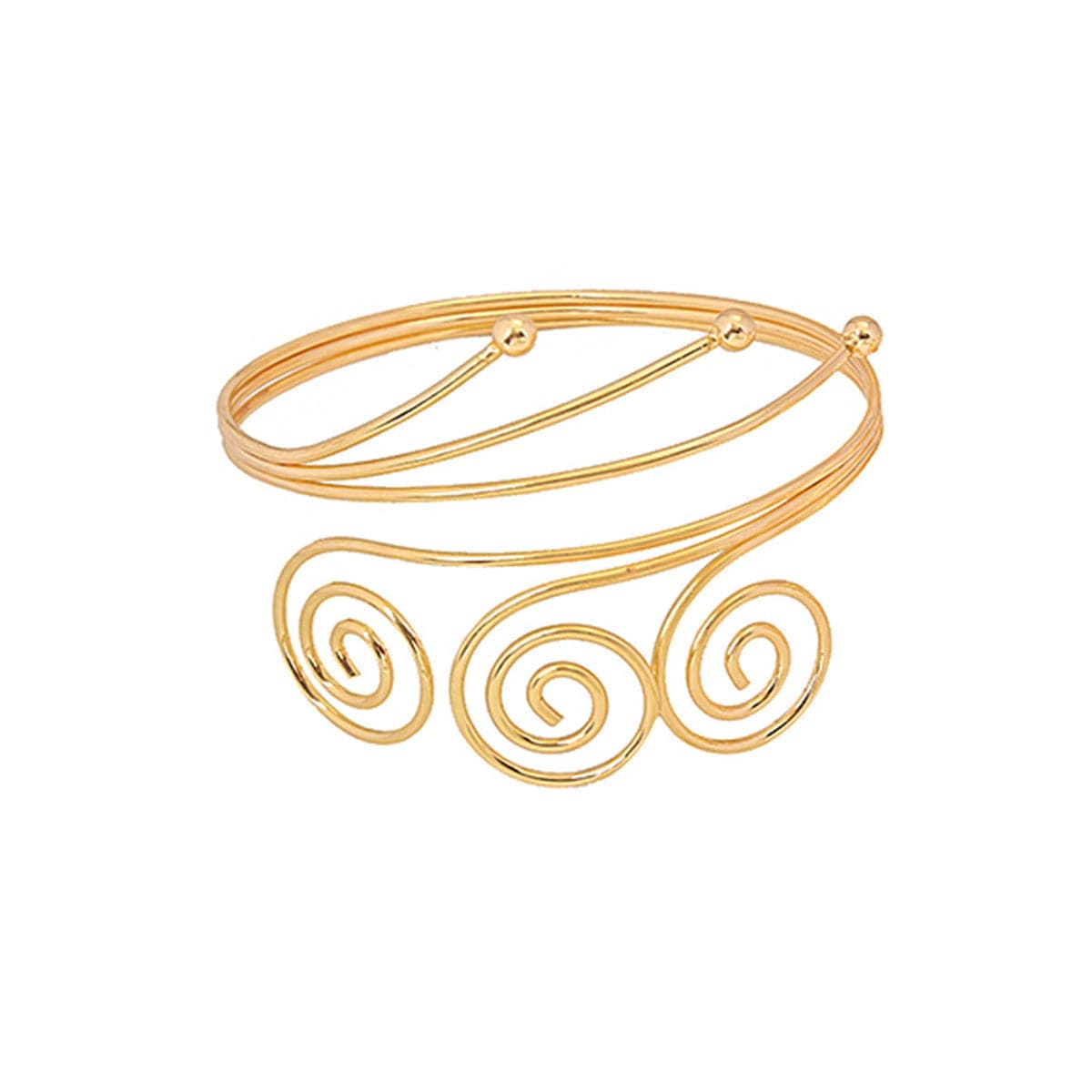 Goldtone Trip-Swirl Arm Cuff