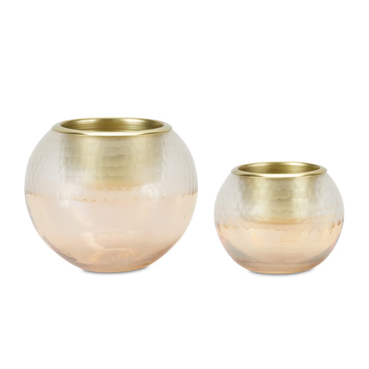 Melrose International Ombre Glass Votive Candle Holder (Set of 2)