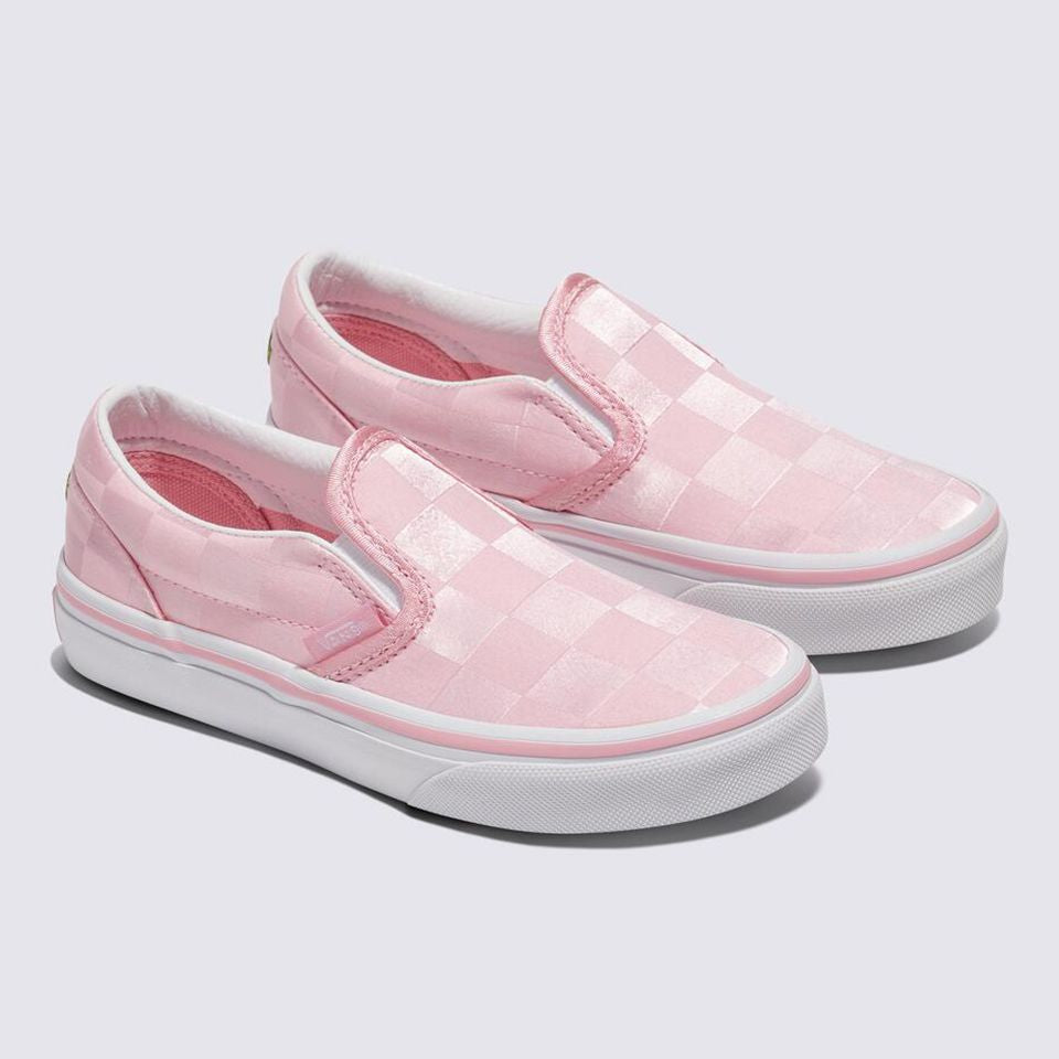 [vn000d35y3K] Youth Vans Classic Slip On - Pink/White