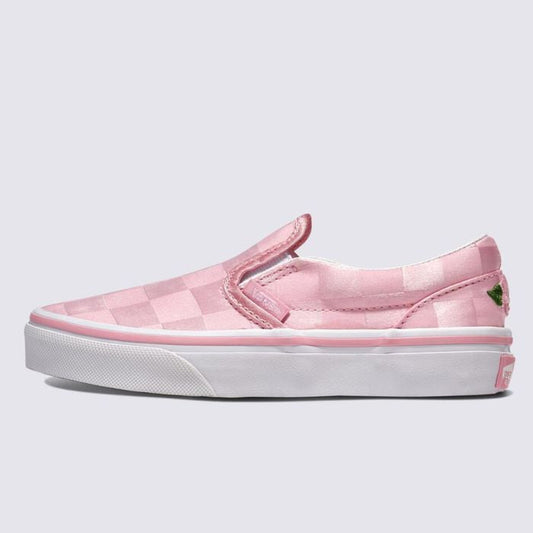 [vn000d35y3K] Youth Vans Classic Slip On - Pink/White