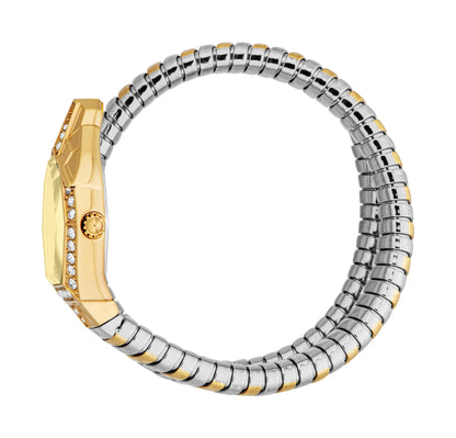 Jc1l303m0055 Just Cavalli Snake Women's Two Tone Gold/Silver Watch