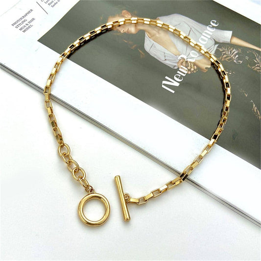 Goldtone Toggle Choker Necklace