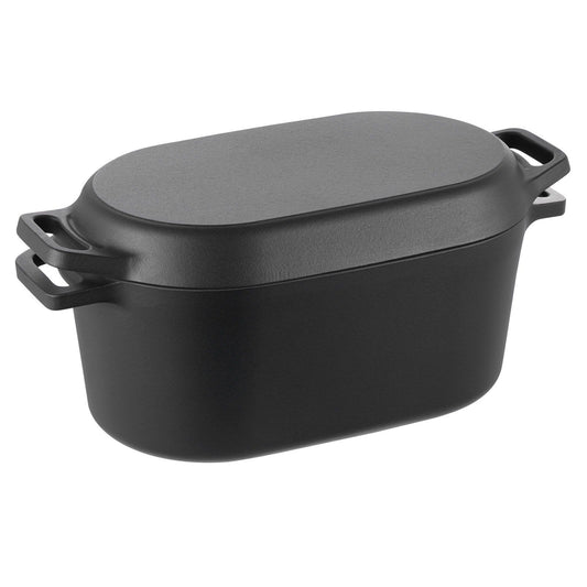 VEVOR Enameled Cast Iron Dutch Oven, 3.5 Quart Pot with Lid and Dual Handles, Heavy-Duty Durable Cookware Pan, Oven Induction Compatible up to 500&not;∞F, for Braising, Stews, Roasting, Bread Baking - Black