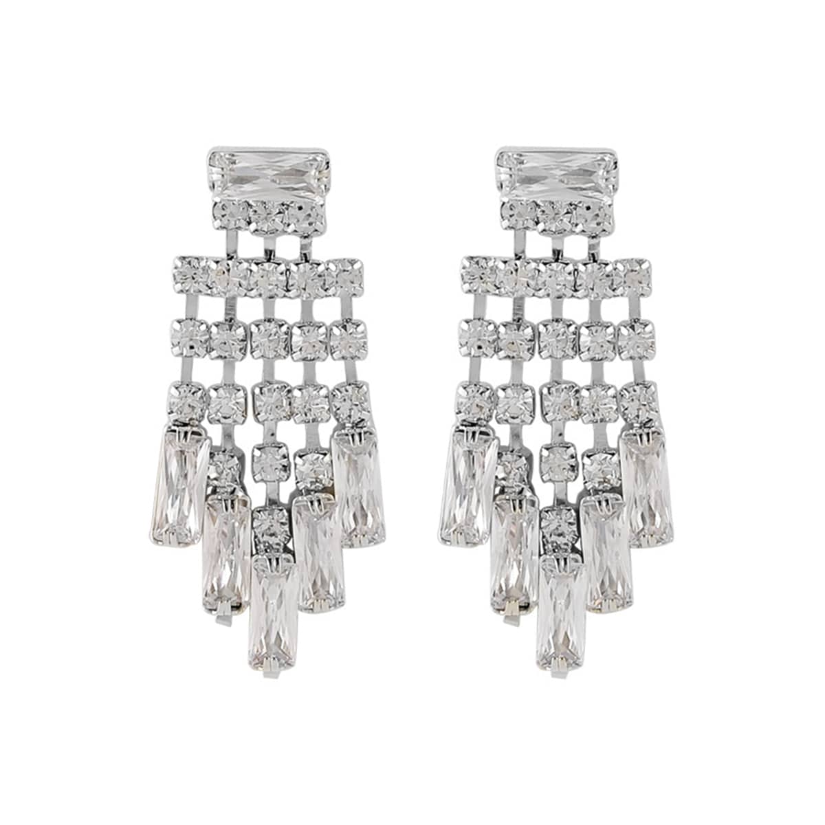 Crystal & Cubic Zirconia Silvertone Chandelier Drop Earrings