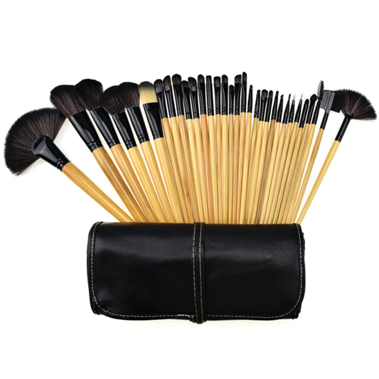 La Sante 32-Piece : Professional Makeup Brush Set With Vegan-Leather Case