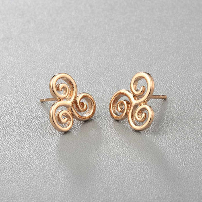 Goldtone Open Swirls Stud Earrings