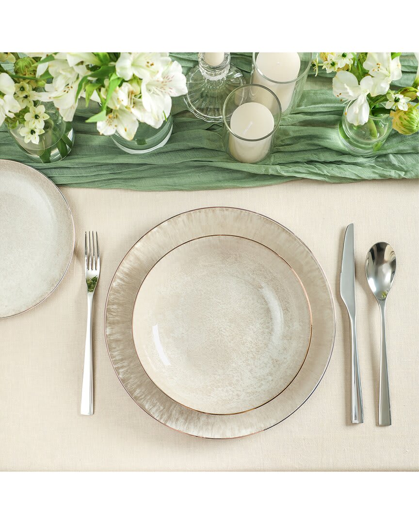 Christian Siriano Onyx 12Pc Porcelain Dinnerware Set