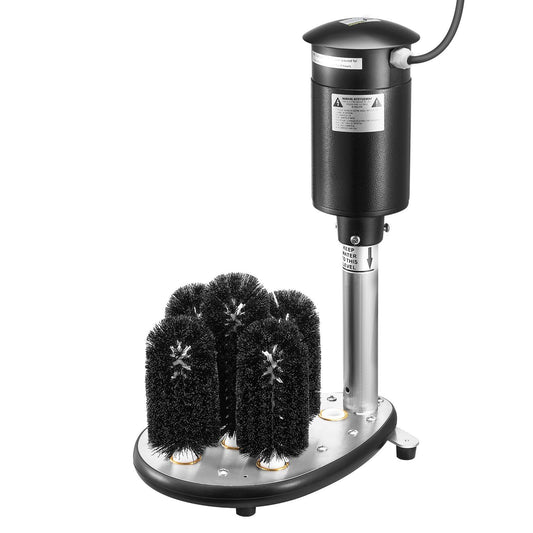 VEVOR Electric Glass Washer 5-Brush Bar Glass Cleaner 1200 Cups/H for Wine Glass - Black 1
