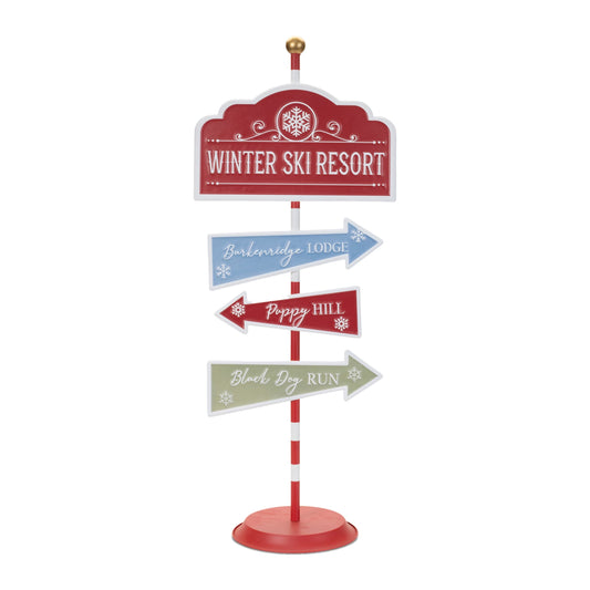 Melrose International Dog Ski Resort Sign 33.5"H