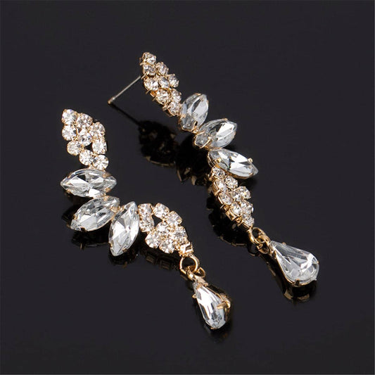 Cubic Zirconia & Crystal Marquise Pear Drop Earrings