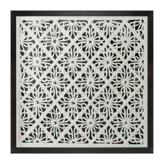 Melrose International Framed Floral Wall Decor Under Glass 19.5"SQ