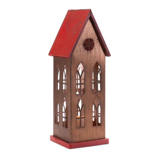 Melrose International LED Church with Candle 17.5"H
