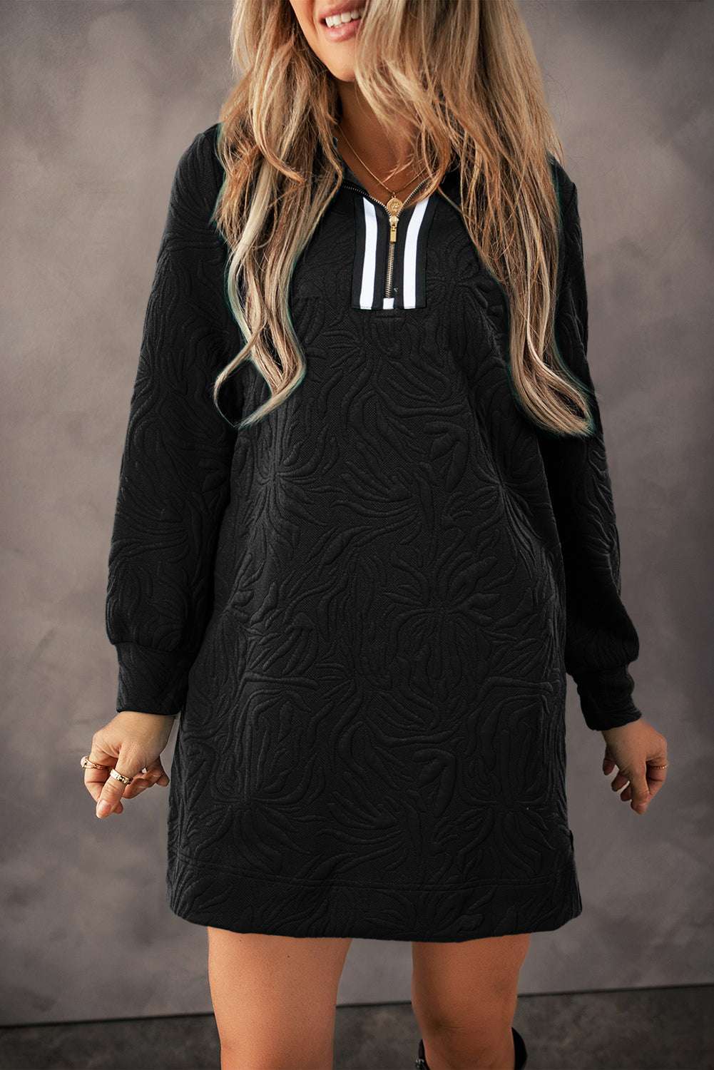 Mikaela Zipper Shift Mini Dress