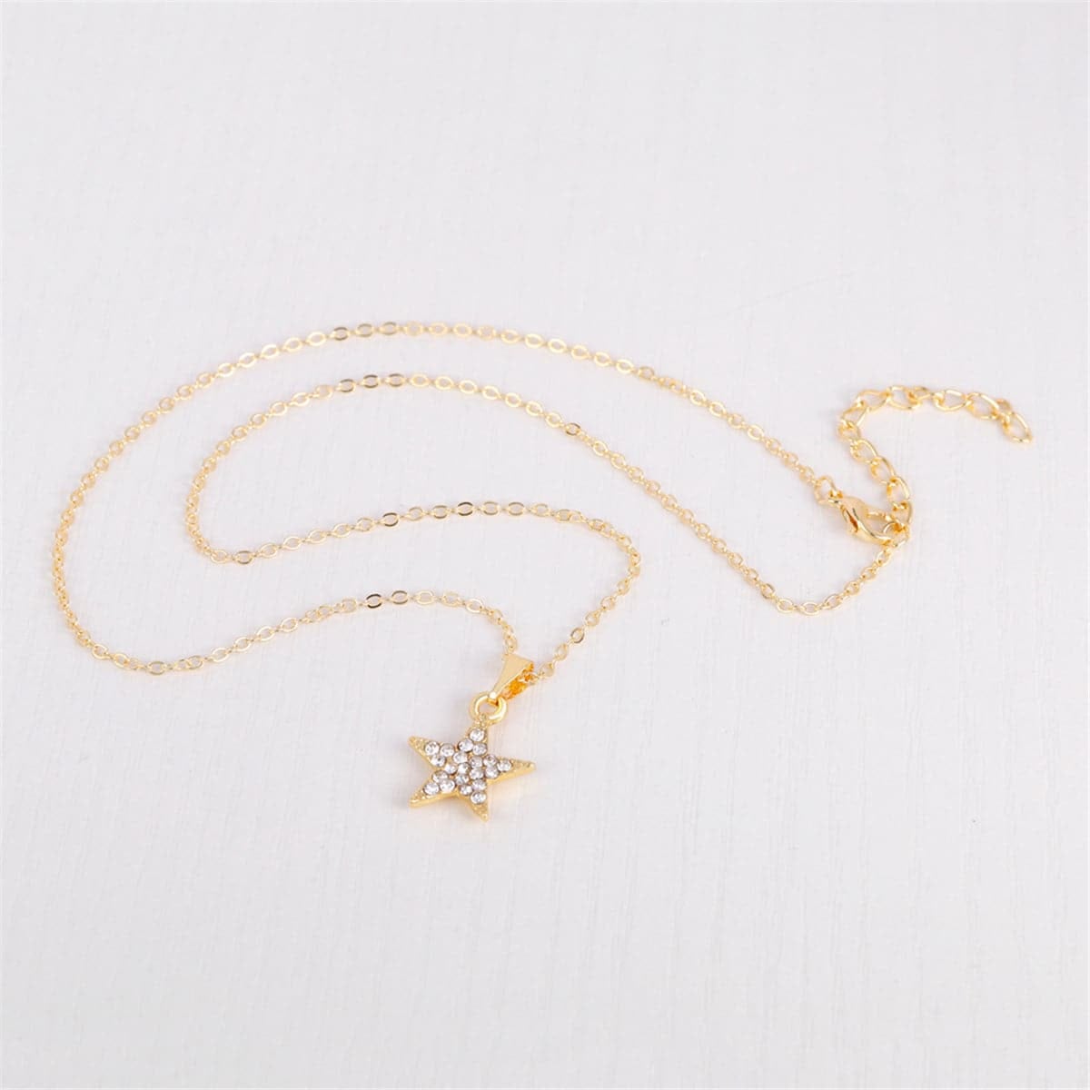 Cubic Zirconia & Goldtone Star Pendant Necklace Set