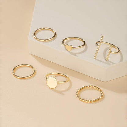 Goldtone Heart Ring Set-1
