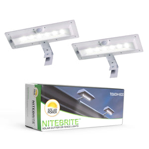 Touch Of ECO Solar Powered 2-Head LED Outdoor Security Spotlight (White)