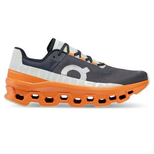 On Cloudmonster Men's Running Shoes — Eclipse/Turmeric Mesh Low-Top