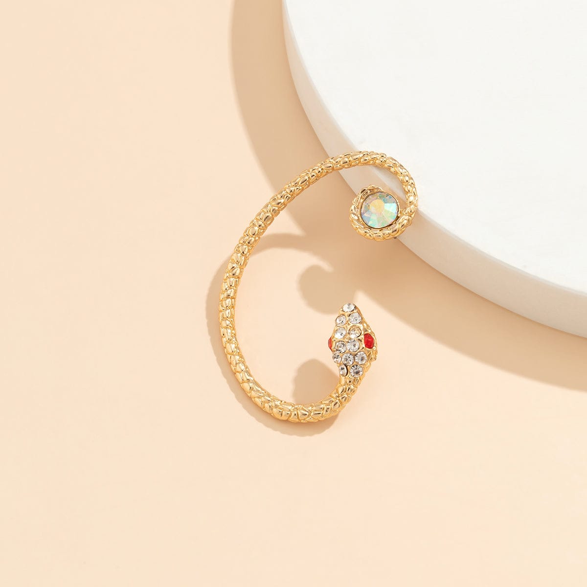 Cubic Zirconia & Goldtone Snake Ear Cuff