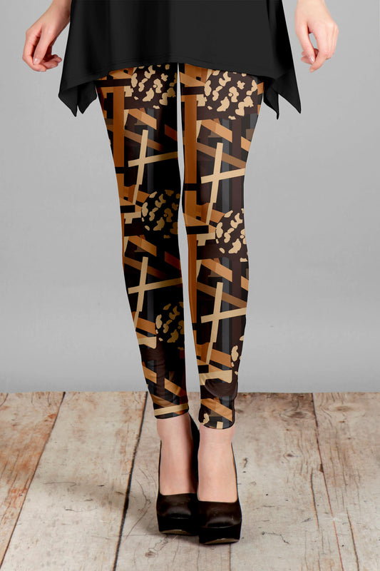 Brown and Tan Linear Geometric-