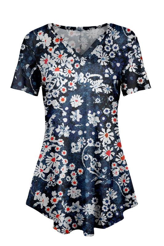 Navy Blue and White Daisy-