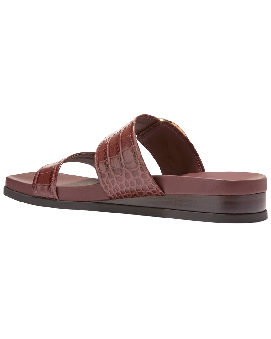 CH MAHOGANY CROC PRINT LEATHER-
