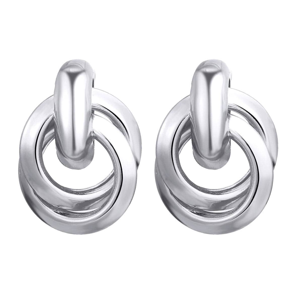 Silvertone Knot Drop Earrings