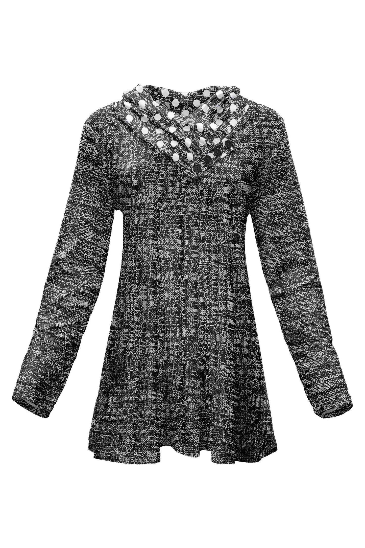 Gray White Sweater Knit Mix-