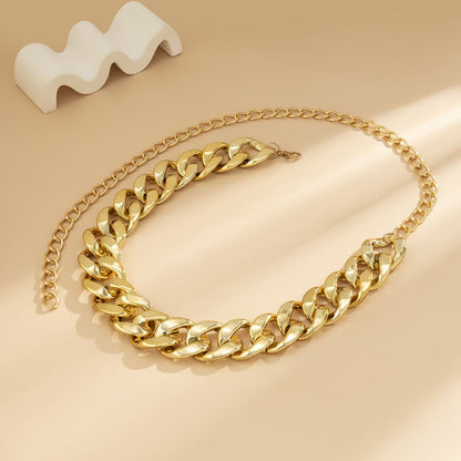 Goldtone Curb Chain Waist Belt