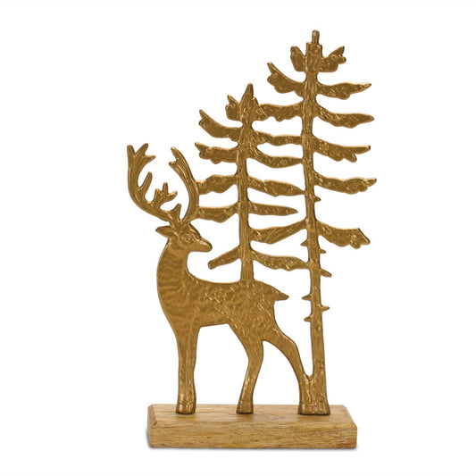 Melrose International Metal Woodland Deer Silhouette Decor 11"