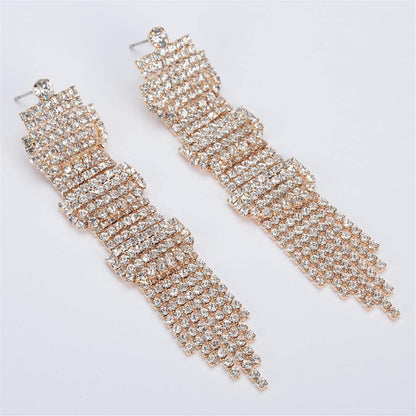 Cubic Zirconia & Goldtone Geometric Statement Drop Earrings