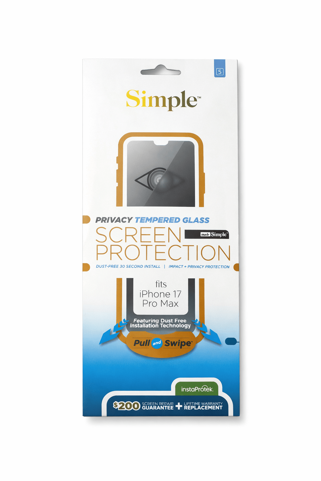 Simple Privacy Tempered Glass Screen Protector for Iphone 17 Pro Max