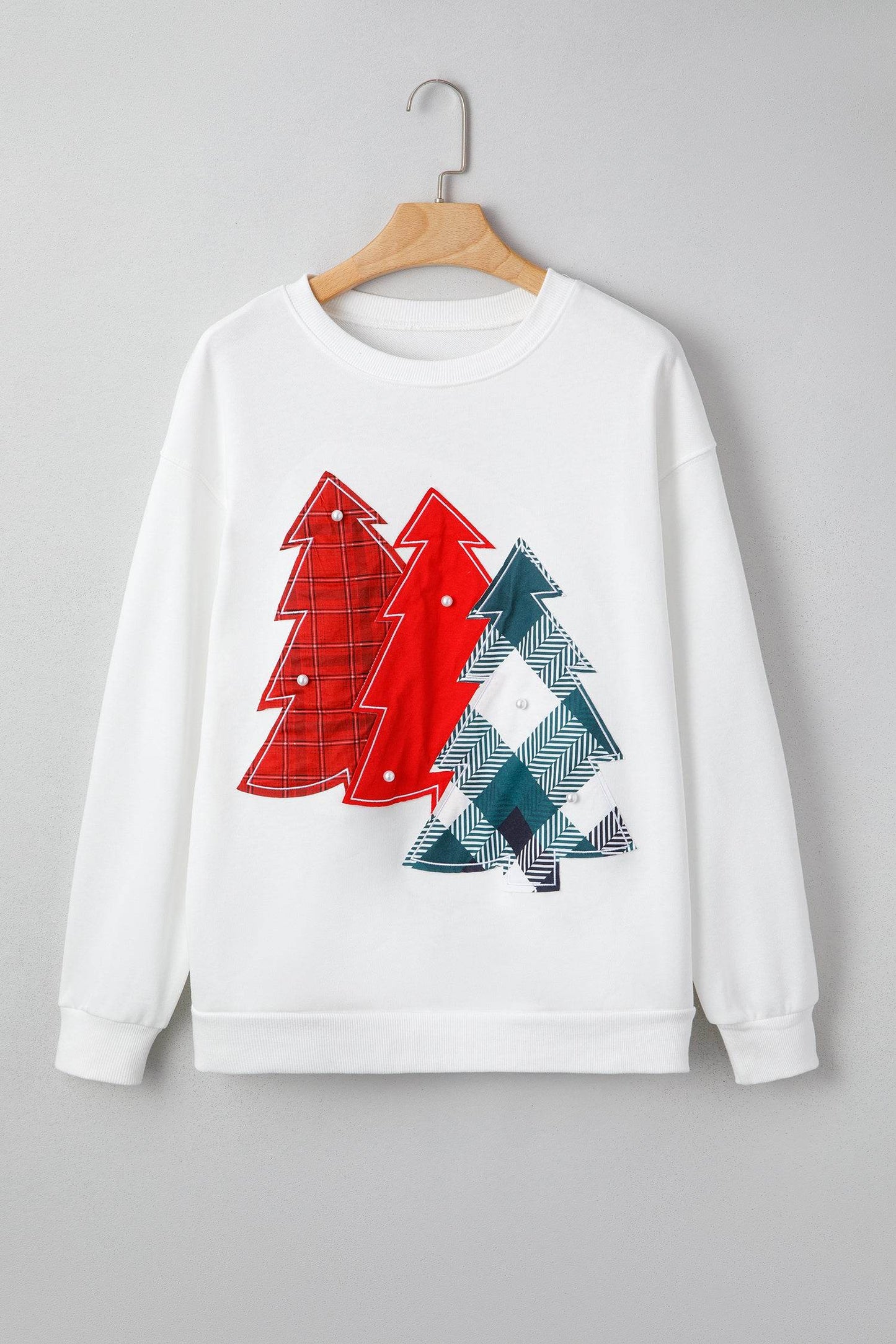 Kaitlyn Patched Drop Shoulder Sweatshirt - White / L - 12/14