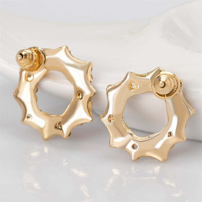 Cubic Zirconia & Goldtone Wreath Stud Earrings
