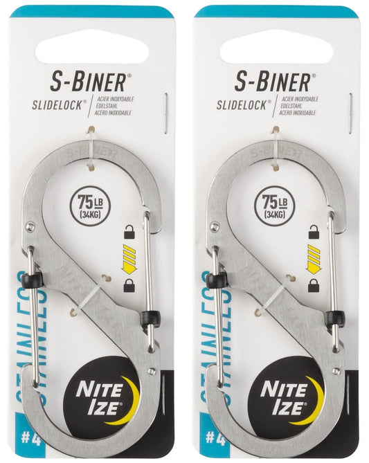 Nite Ize Slidelock S-Biner Plastic, Stainless Steel Carded
