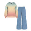 Peach Pink & Light Turquoise