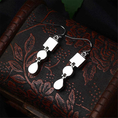 Purple Crystal & Silvertone Tri-Layer Drop Earrings