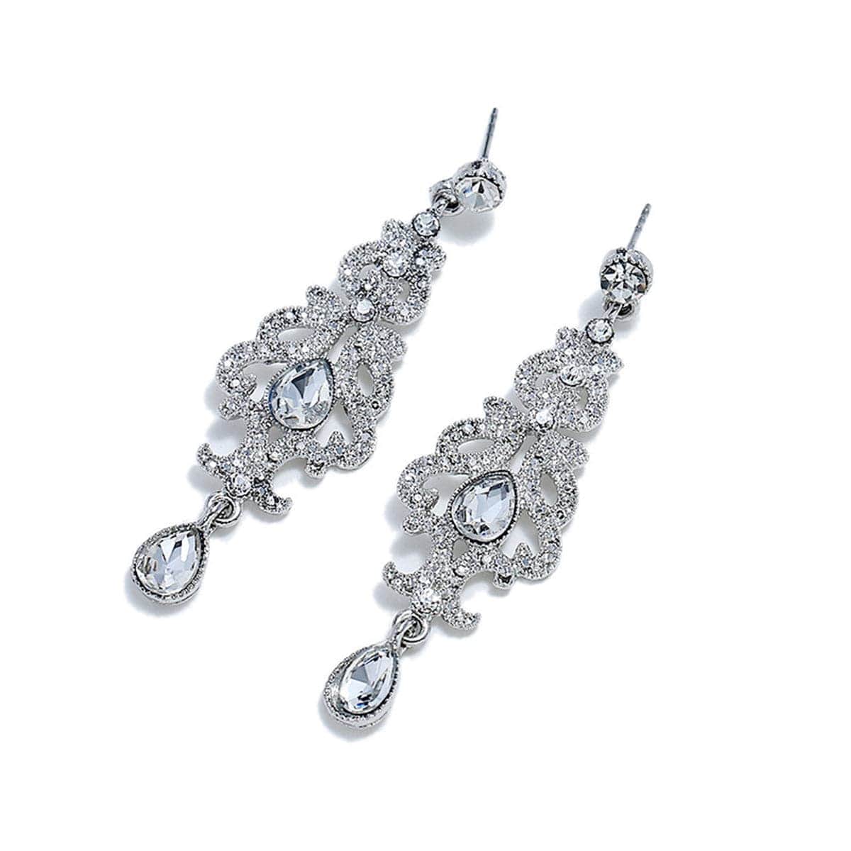 Crystal & Cubic Zirconia Drop Statement Earrings