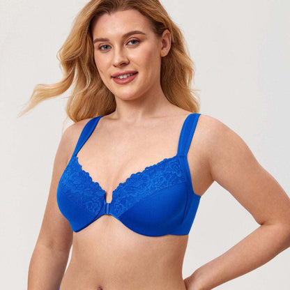 Plus Size Front Closure Lace Underwire Bra
