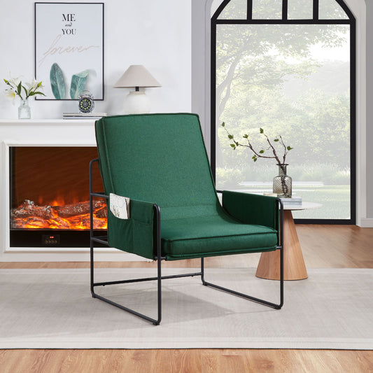 4 Supply Sling Accent Chair, Comfy Chair With Removable Cushion, Vanity Chair, With Storage Bag For Living Room, Room Chair For Living Room, Bedroom, Office