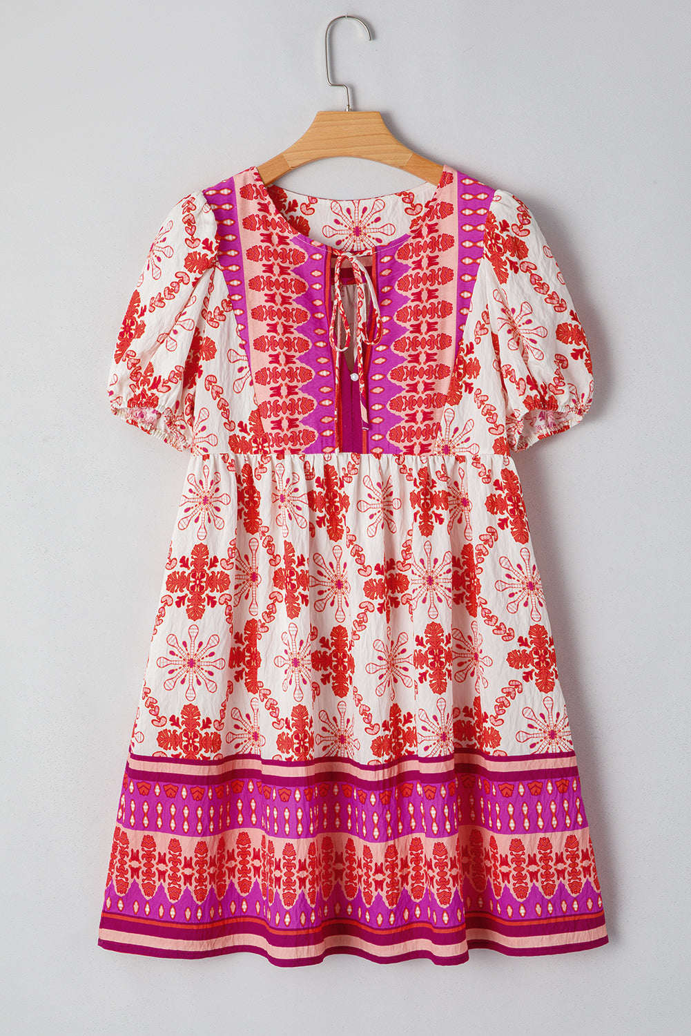 Penny Lace up Mini Dress - Rose / L - 12/14