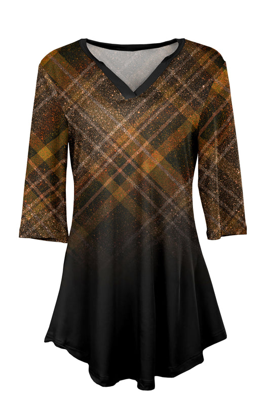 Brown and Black Glitter Print-