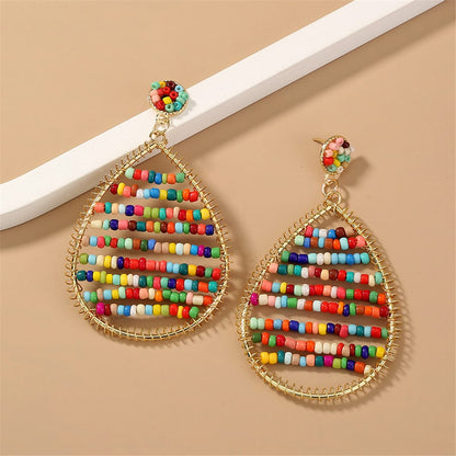 Multicolor Howlite & Goldtone Drop Earrings