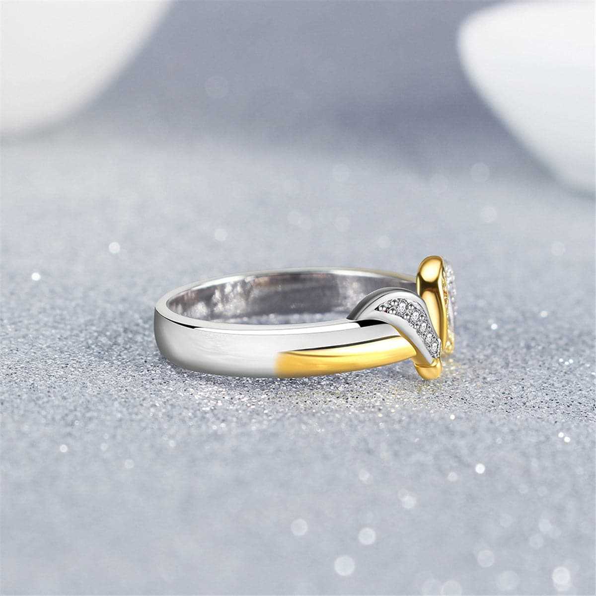 Cubic Zirconia & Two-Tone Ribbon Ring