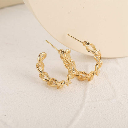 Goldtone Figaro Huggie Earrings