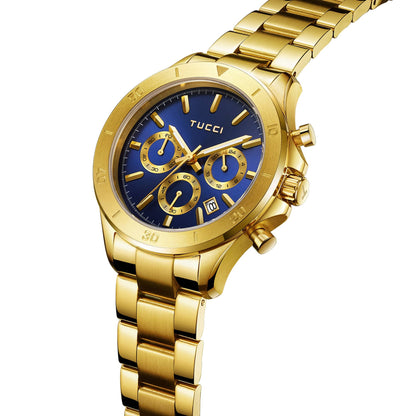 Gold Tone Blue-