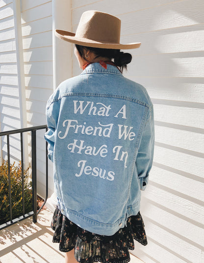 Elevated Faith What a Friend In Jesus Denim Jacket